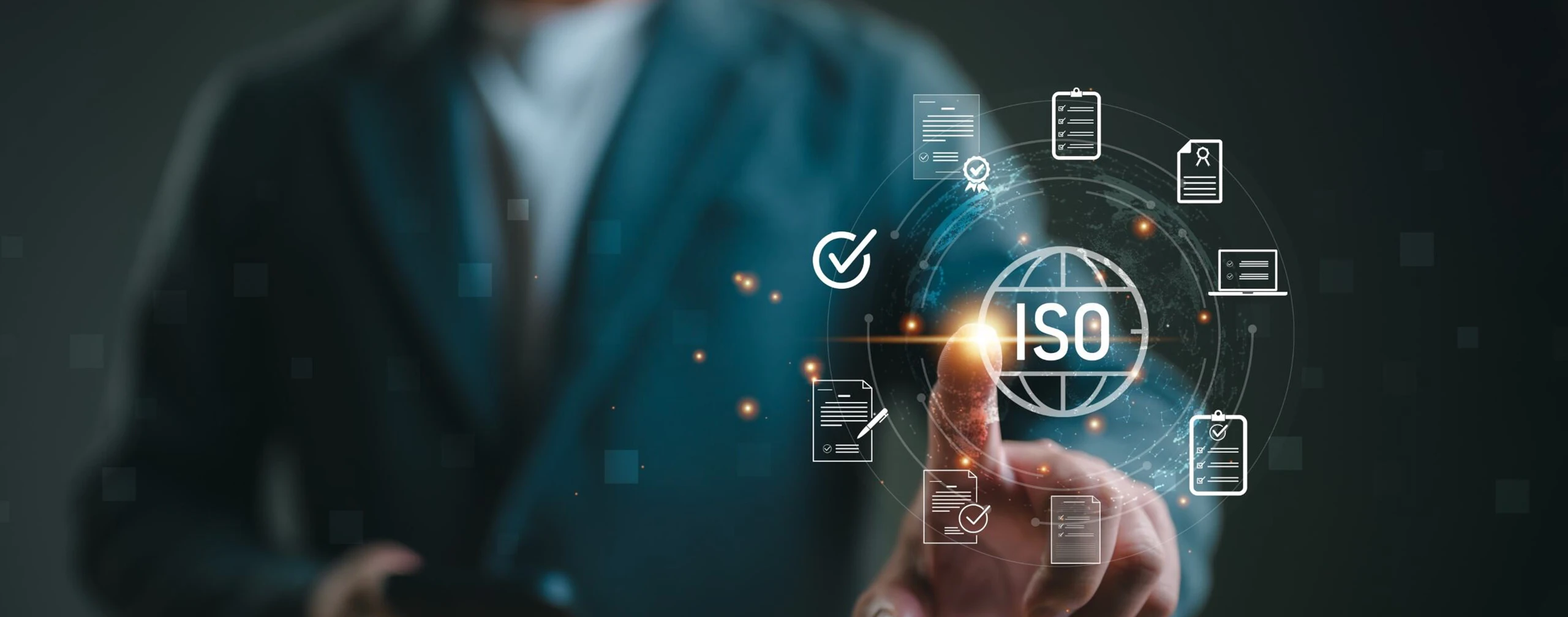 Digital concept about ISO certification